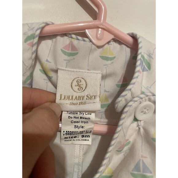 Lullaby Set Multicolored Seersucker Bubble Sailboats 9 Months - Picture 4 of 5